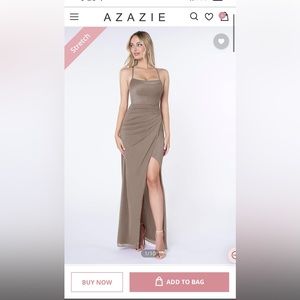Azazie taupe dress